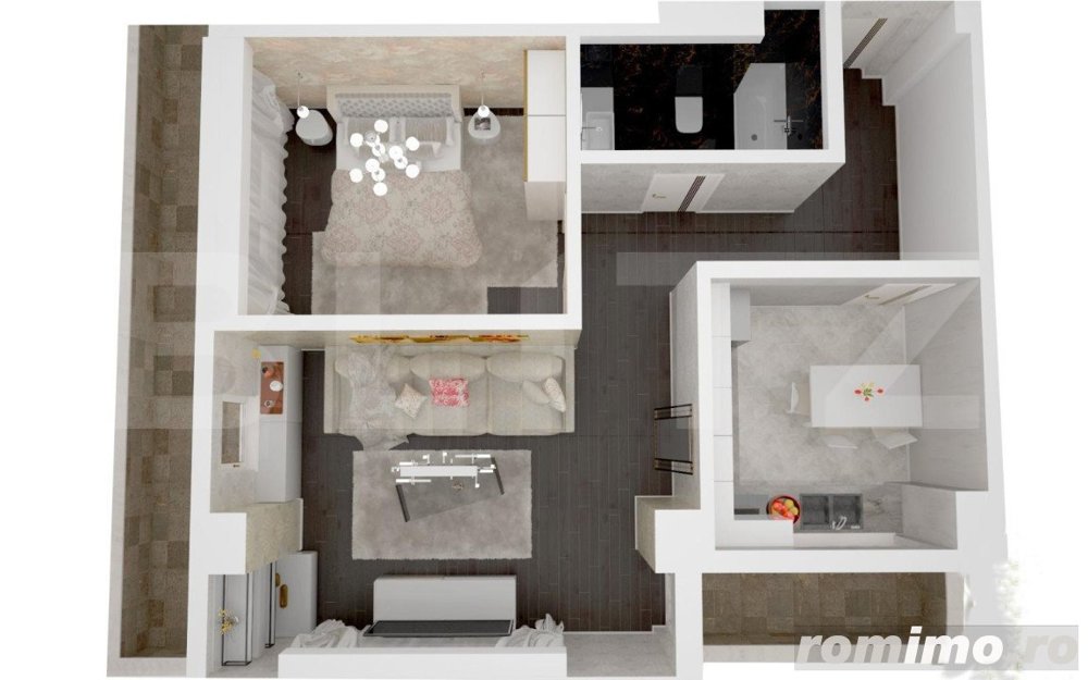 Apartament 2 camere, 47.55mp, zona Frumoasa