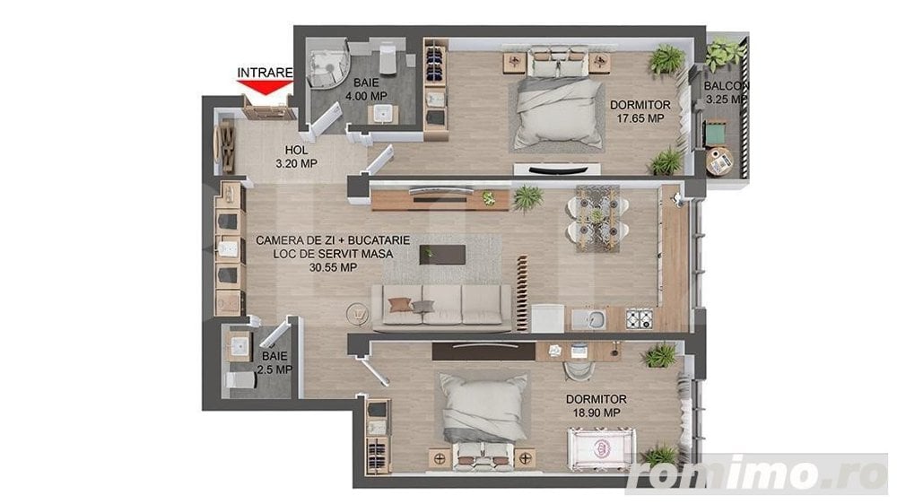 Apartament 3 camere, 80,5 mp, Valea Lupului