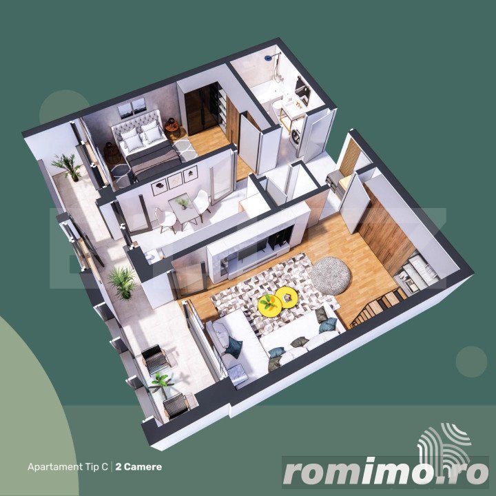 Apartament de 2 camere, decomandat, 66mp, zona Hlincea