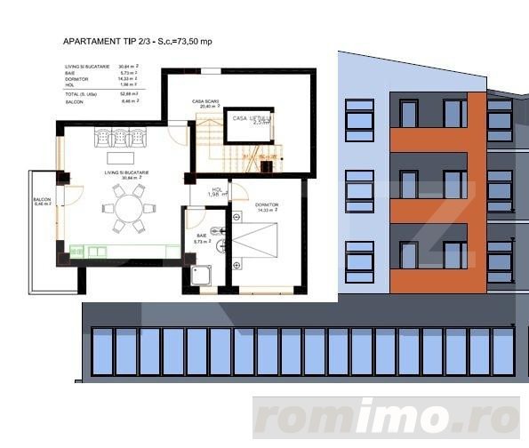 Apartament 2 camere, 73,50 mp, zona Selgros