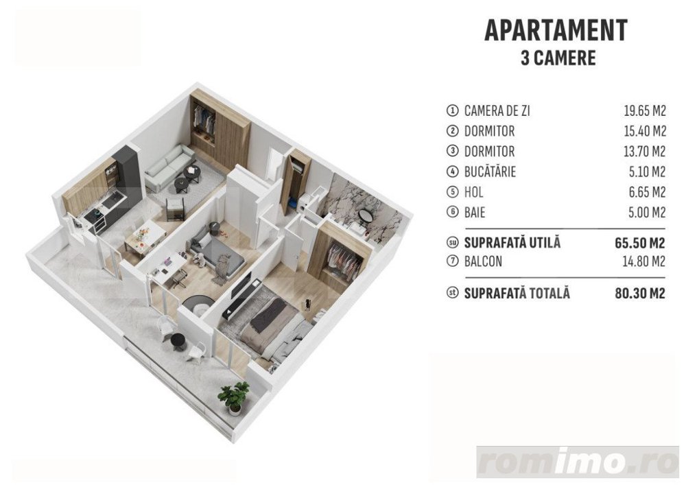 Apartament de 3 camere finisat,  cartier rezidențial nou! 