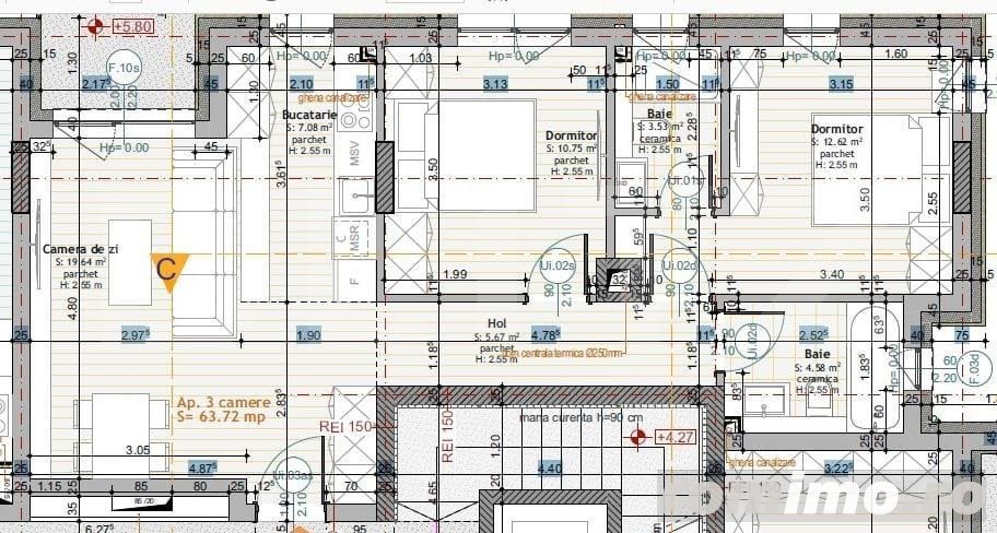 Apartament de 3 camere, 64mp utili, bloc nou, Calea Moldovei