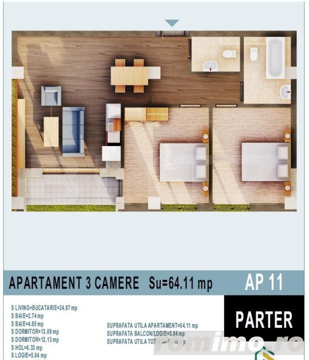 Apartament de 3 camere, bloc nou, Calea Moldovei! 