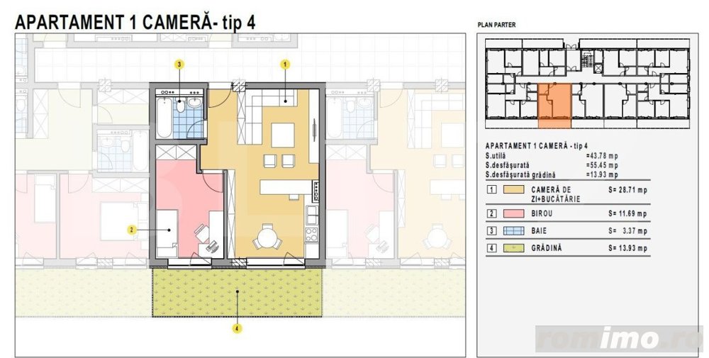 Apartament cu 2 camere plus terasa, Calea Moldovei!