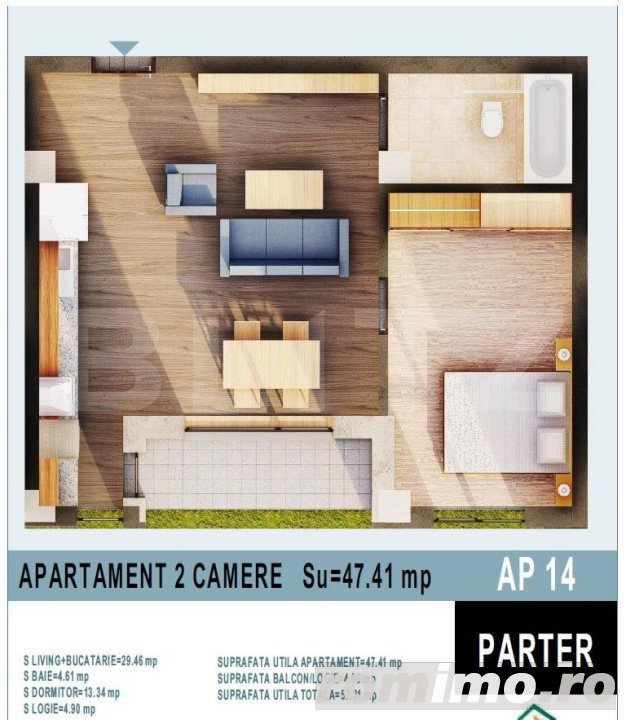 Apartament 2 camere, 47mp utili - Calea Moldovei!