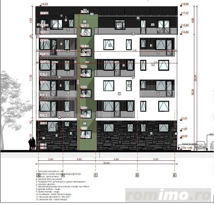 Apartament 2 camere semifinisat, 43 mp, terasa 85 mp, parcare,  zona Somesului