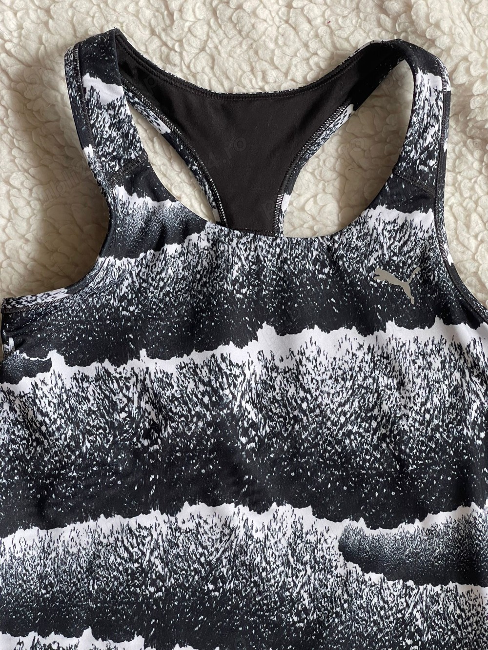 Maiou cu bustiera dama alb negru Puma Dry Cell sport