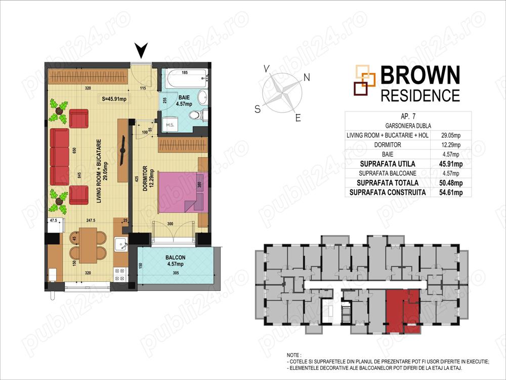 Apartament 2 camere tip studio, Brown Residence, Metrou Aparatorii Patriei, Berceni Arena