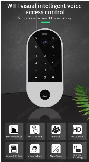 Wifi Video Intercom Access Control System Tuya Smart App Door Peep Camera Apartment and Home RFID
