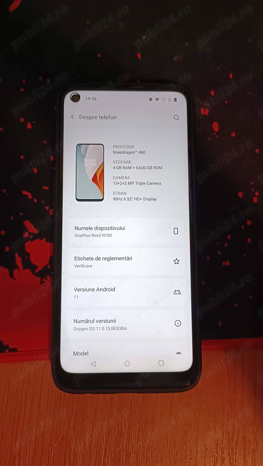 Telefon mobil OnePlus Nord N100, Dual SIM, 64GB, 4G, Midnight Frost