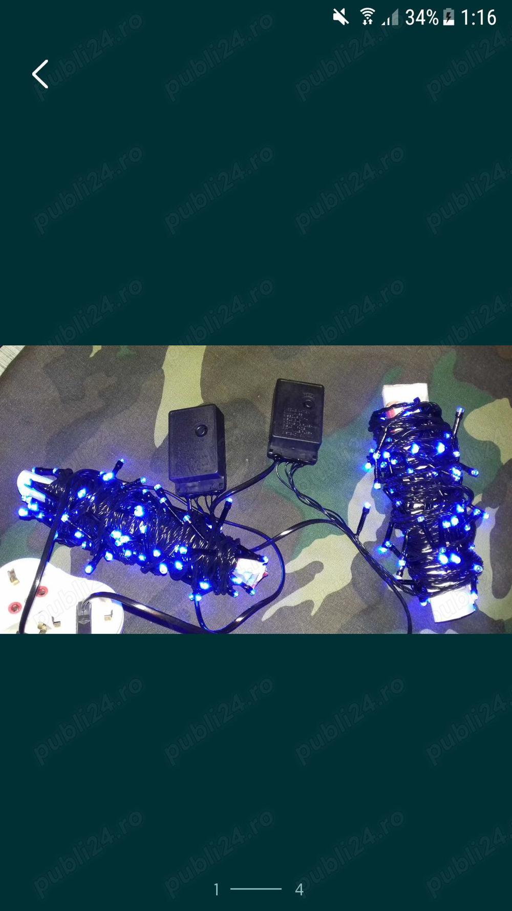  Instalatie decorativa cu Leduri albastre 9 metri-8 functii