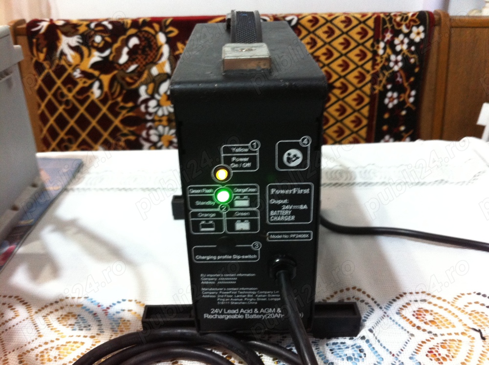 Incarcator carucior Invacare - 24V 8Amp (battery charger statie Anl