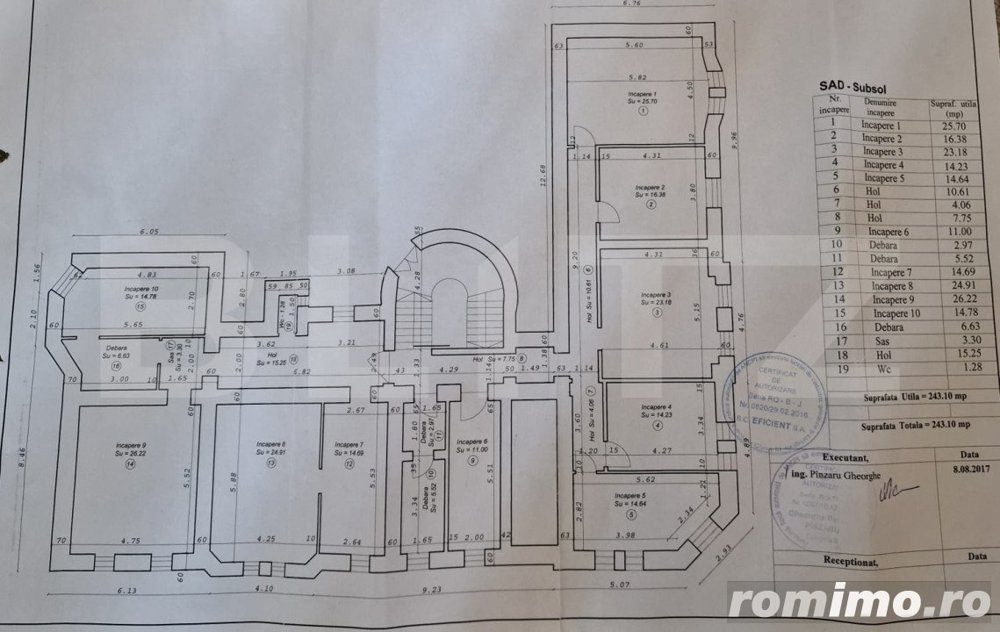 Spatiu de birouri, 243 mp,  zona centrala