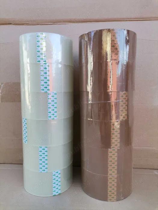 Set 12 buc.banda adeziva, Maro si Transparenta 48mm x 66m x 45 microm