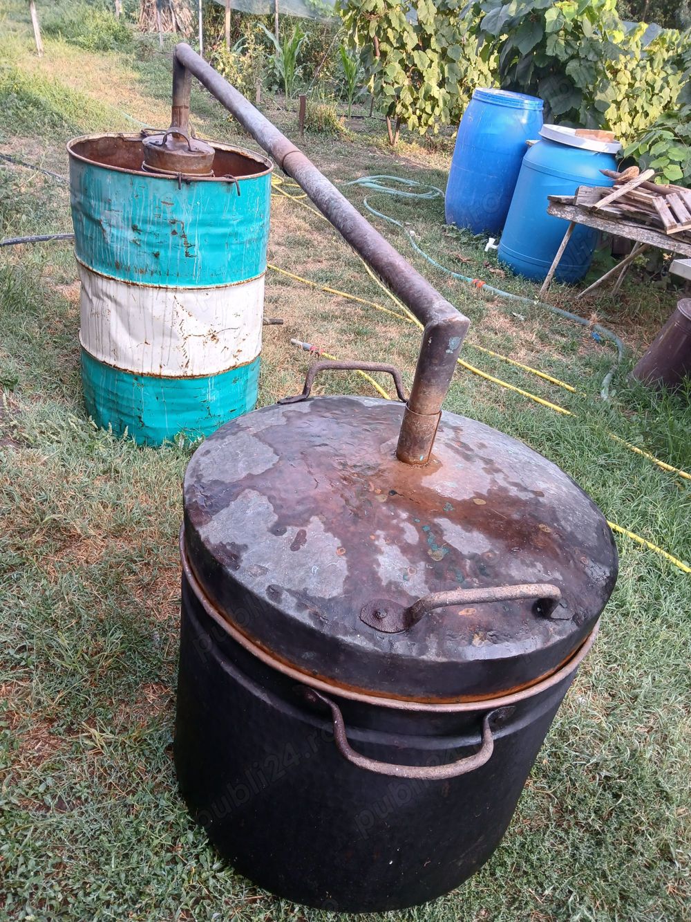 Cazan tuica din cupru masiv executat manual