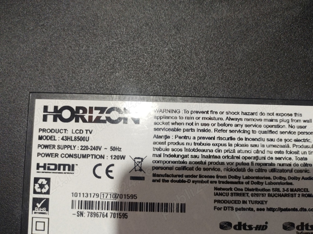 Dezmembrez tv Horizon 43hl8500u