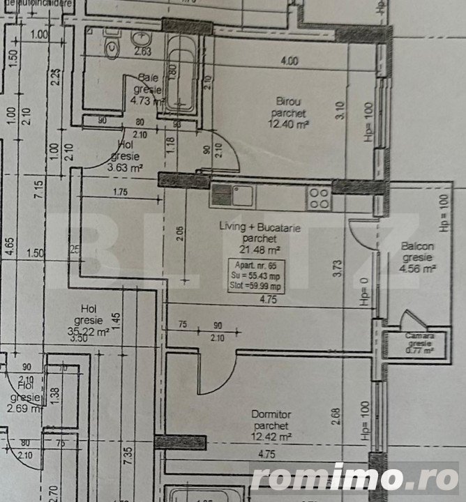 Apartament 3 camere, etaj intermediar, zona Vivo 