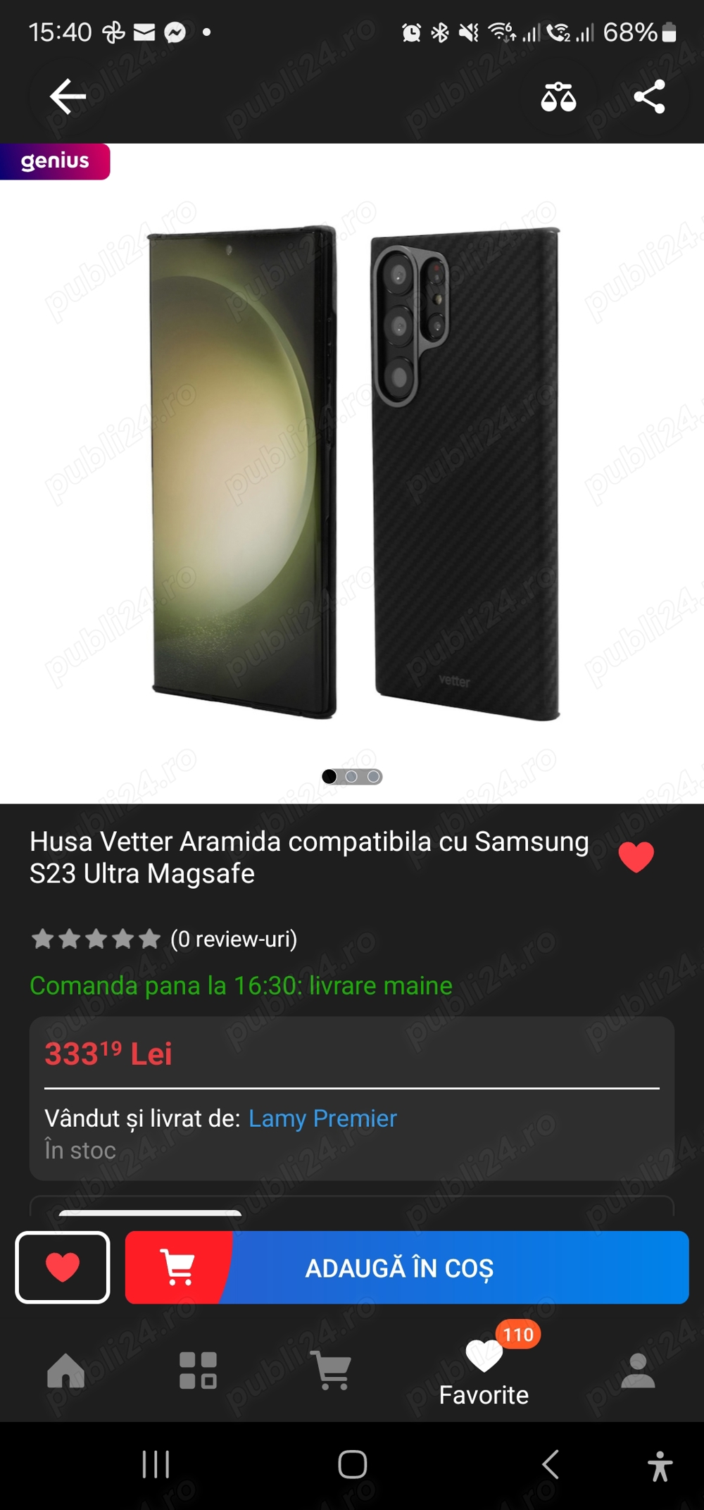 Vând husă Vetter KEVLAR pt. Samsung s23 Ultra din fibra de aramida nouă cu MagSafe