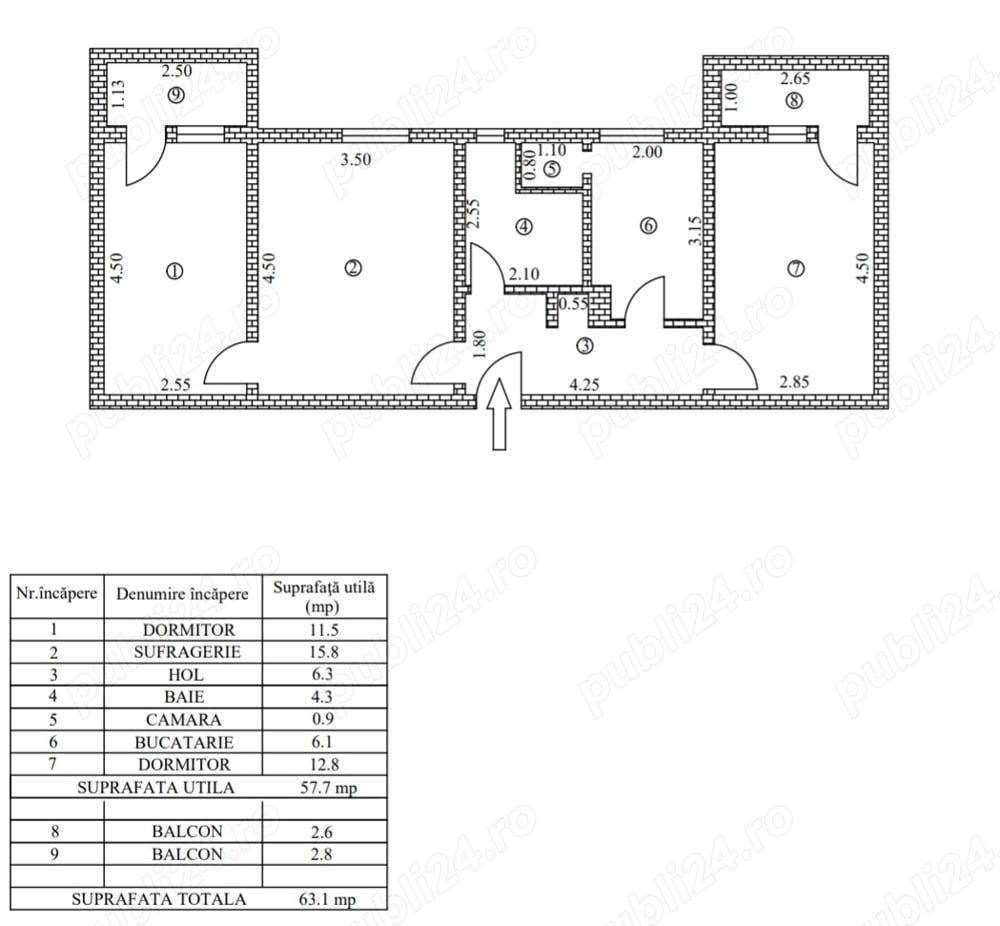 apartament 3 cam