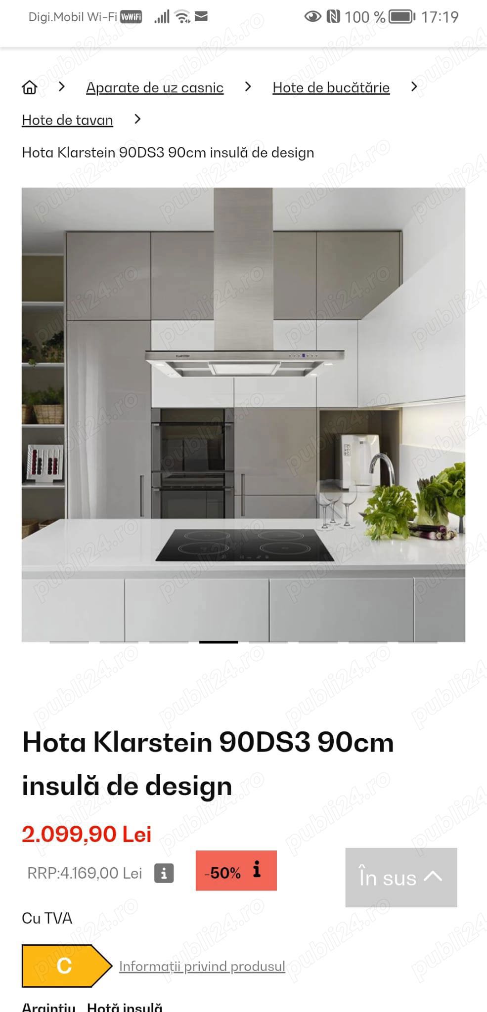 Hota bucatarie, model deosebit, silențioasă 