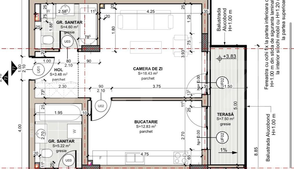 PROIECT NOU, apartament 2 camere finisat, 40 mp utili, zona Eroilor 