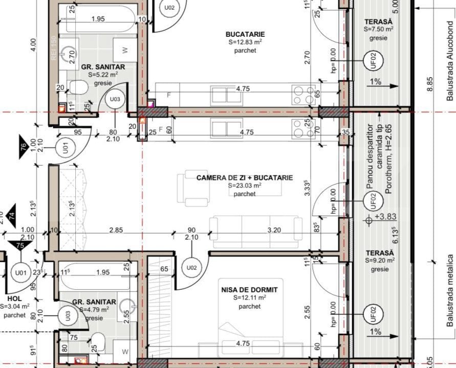 PROIECT NOU, apartament 2 camere finisat, 40 mp utili, zona Eroilor 