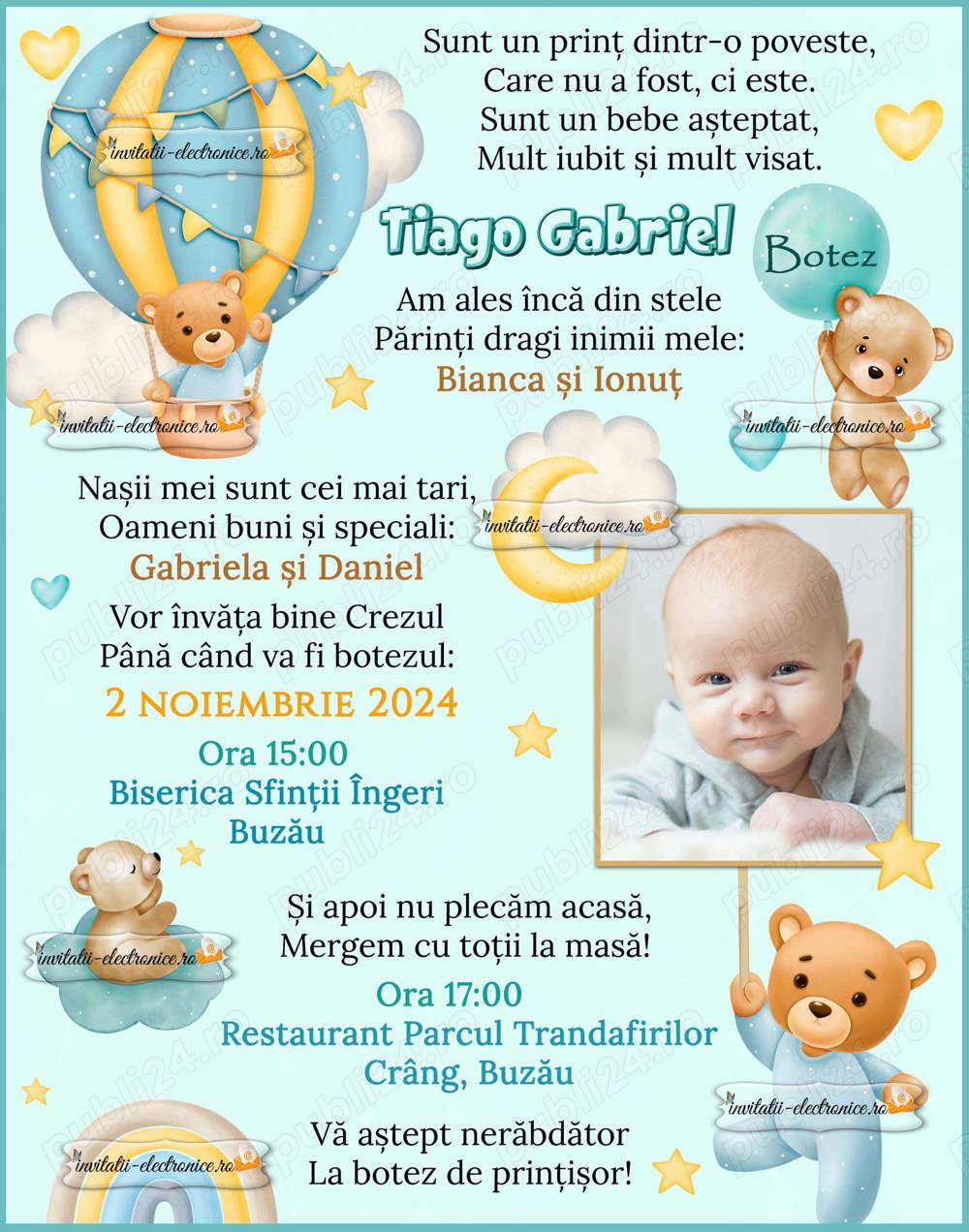 Invitatii electronice la botez