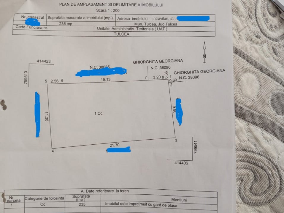 ZONA PACII-TEREN INTRAVILAN 235 MP, DESCHIDERE 22ML.