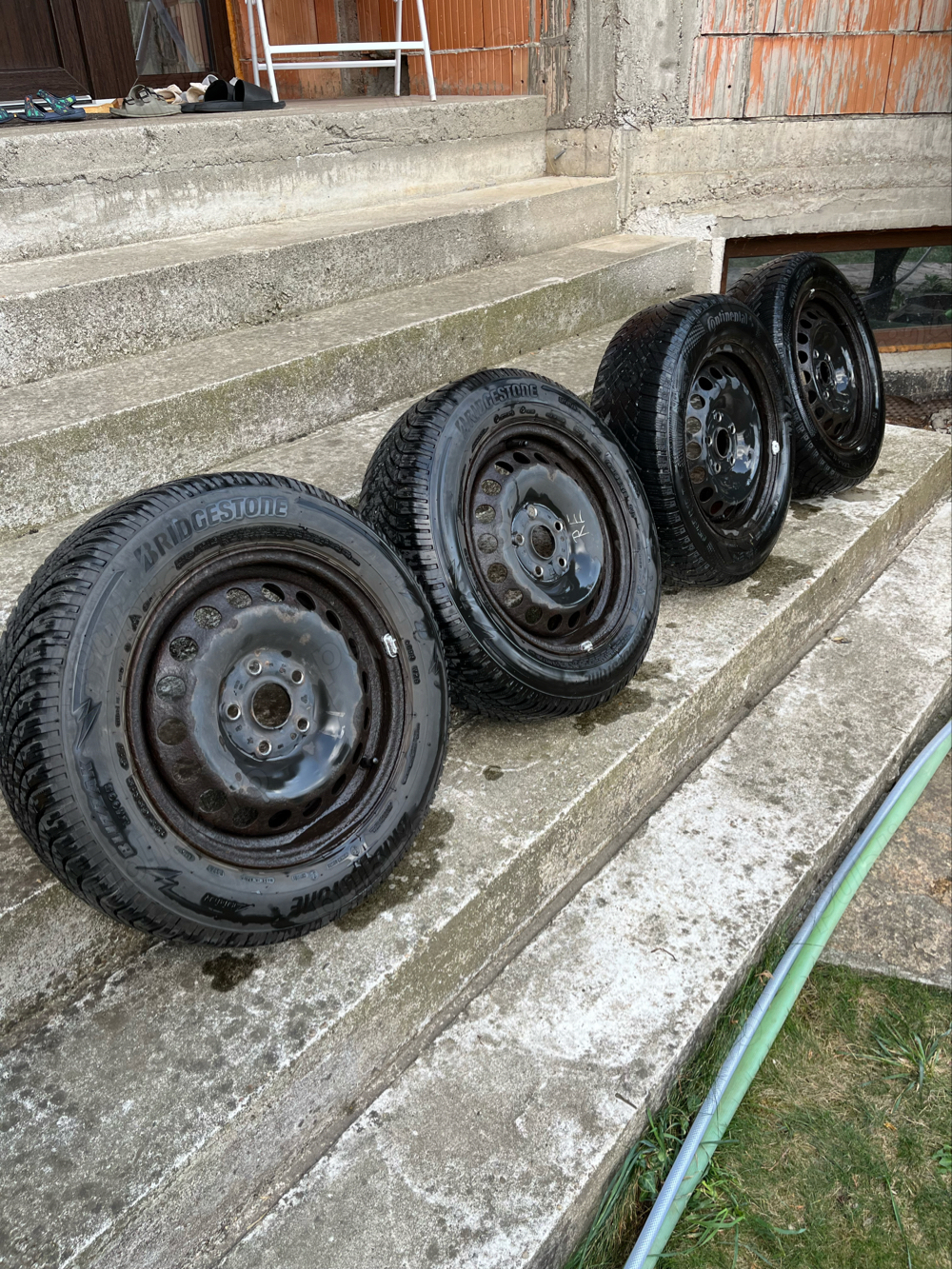 Set roti jante + Anvelope Continental Bridgeston 195/65 R15 91T France