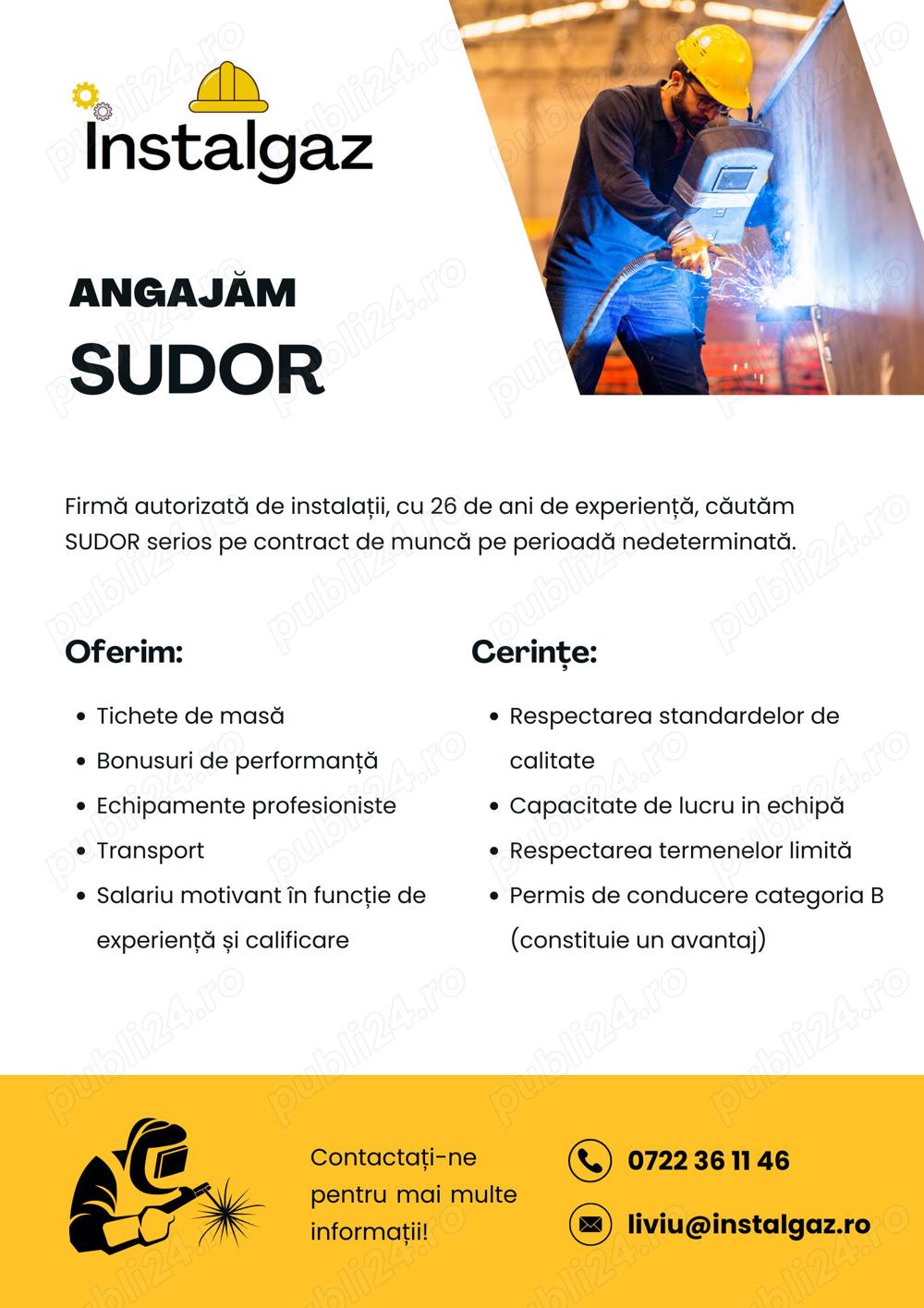 Angăjăm SUDOR electric
