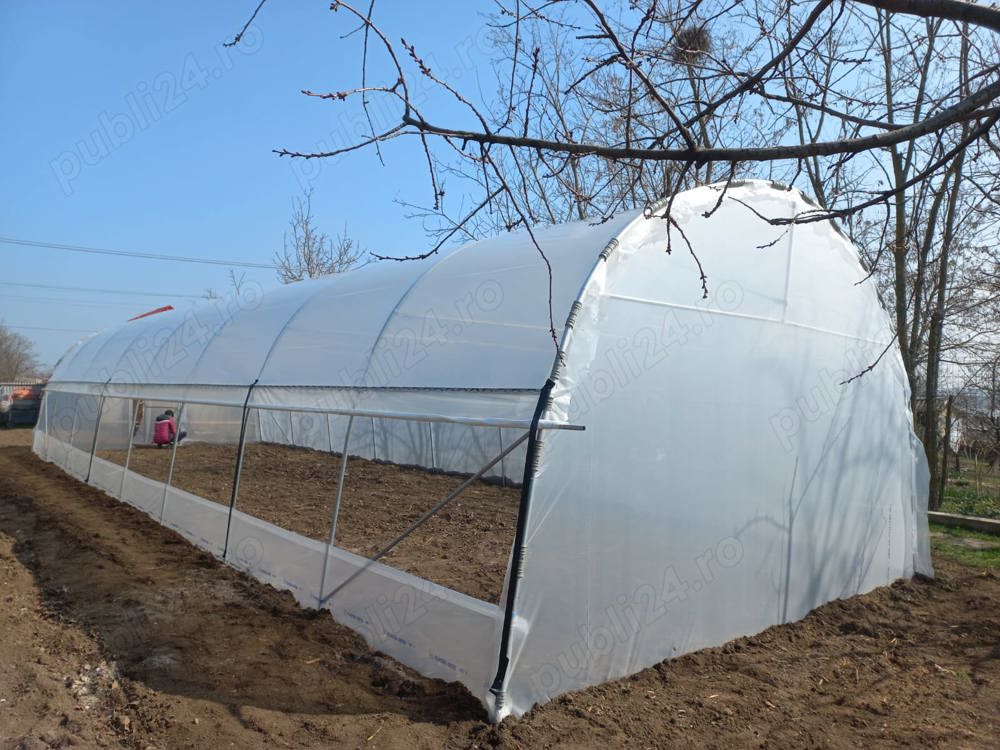 Oferim solarii gradina complete teava zincata folie UV 180 microni garantie 3 ani laterale aerisire 