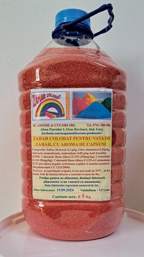 Zahar colorat aromatizat. Aroma de Capsuni