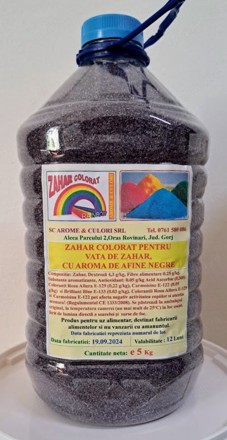 Zahar colorat aromatizat. Aroma de Afine.