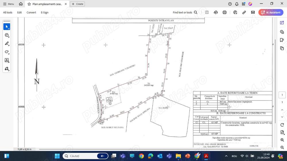 Vindem doua terenuri cu case batranesti si put 3000 m + 6300m Posesti