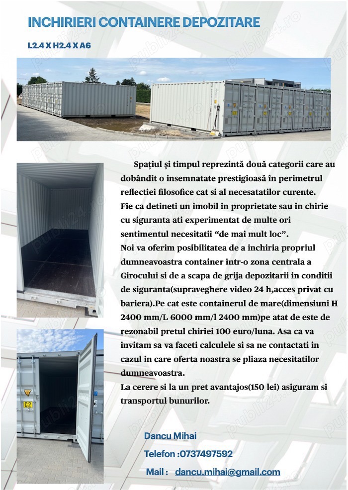 Inchiriere container Giroc