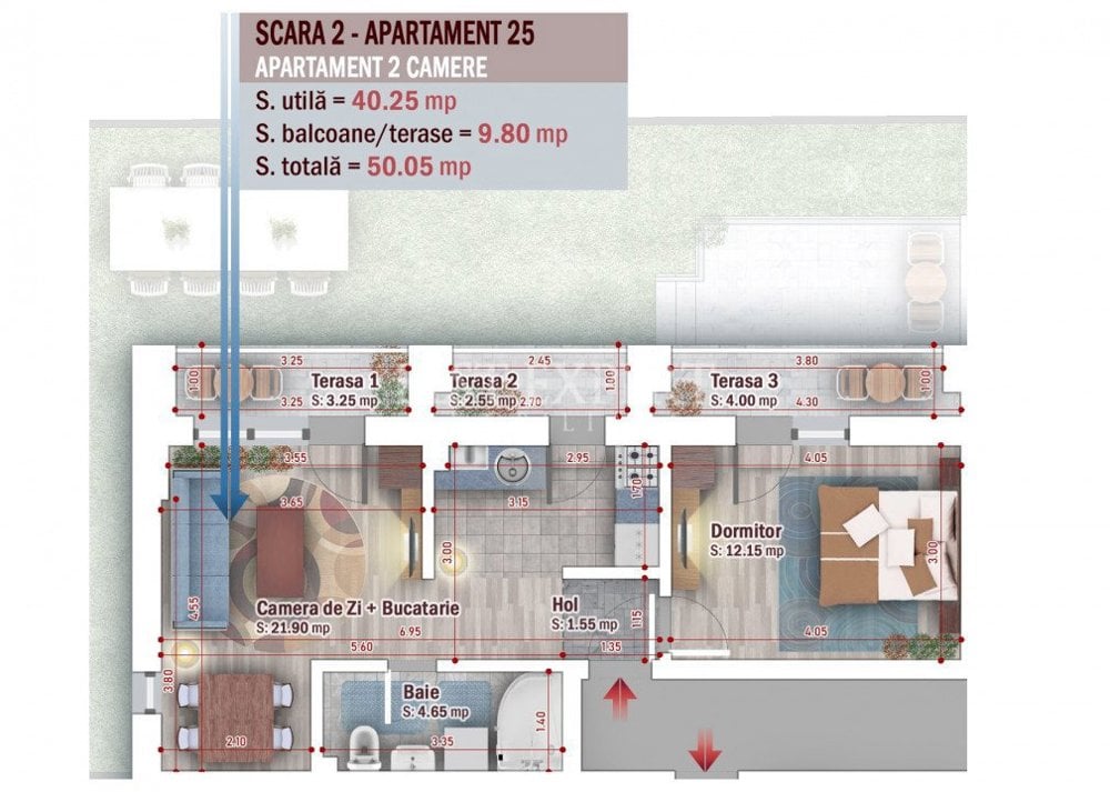 Apartament Tip Studio Incalzire in pardosela -Acces Rapid STB