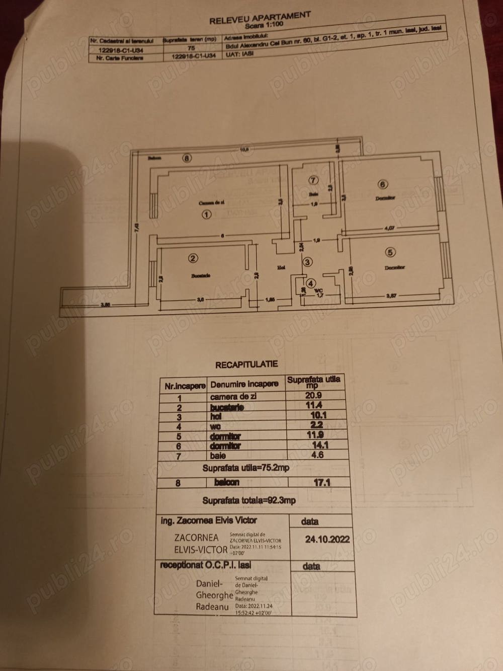 Apartament 3 camere D, 2 bai, 92 mp la Bdul Alexandru, etaj 1