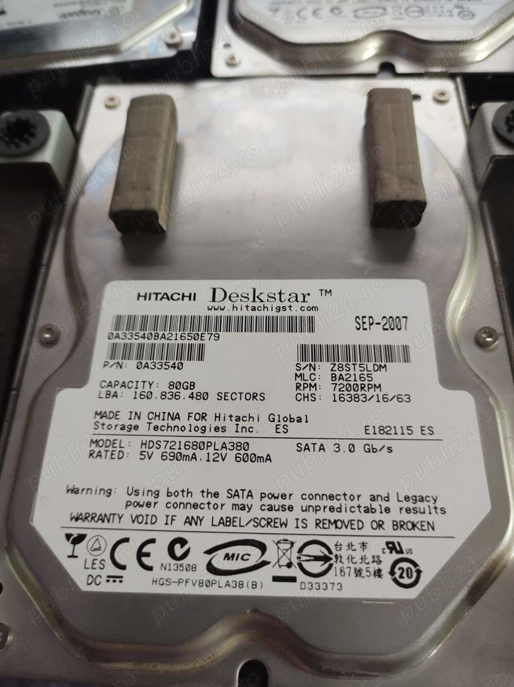 hdd Hitachi 80gb pe sata