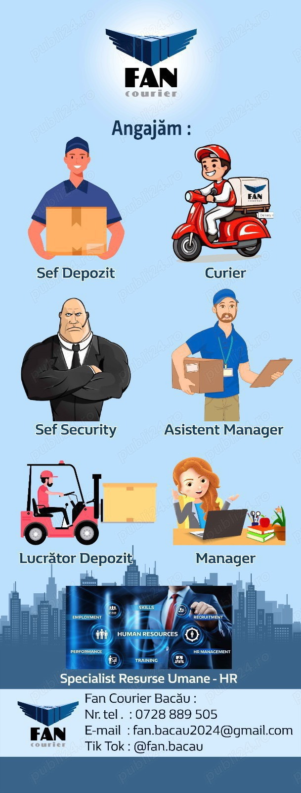 FAN Courier Bacău angajează personal