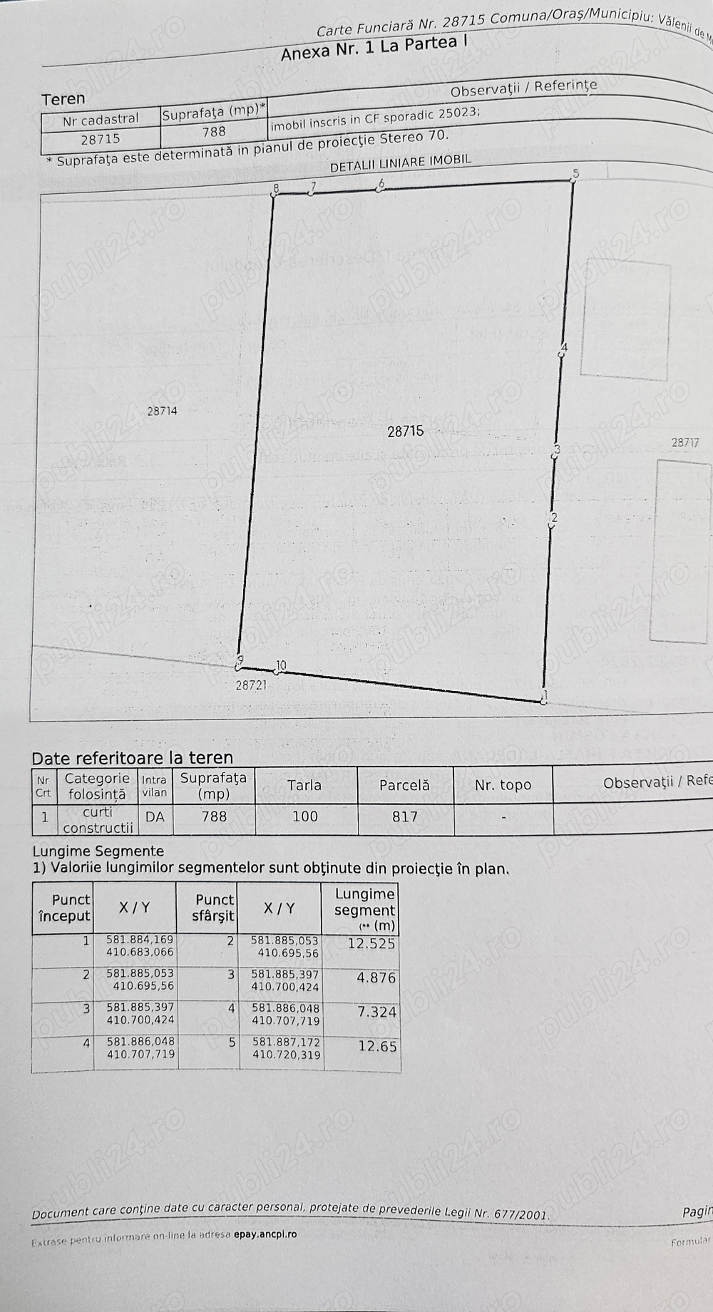 Teren pentru casă Vălenii de Munte, racordat la apă și curent 