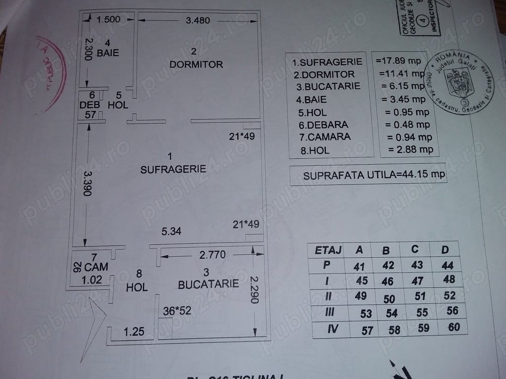 Vând apartament 2 camere,etaj 2,Țiglina 1