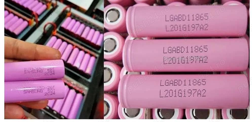 Acumulatori 18650 celule ptr. filetante lampi solare aspiratoare auto lanterne boxe scule electrice