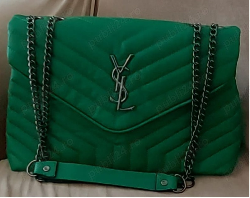 Poseta geanta YSL verde NOUA, cu lant, incapatoare