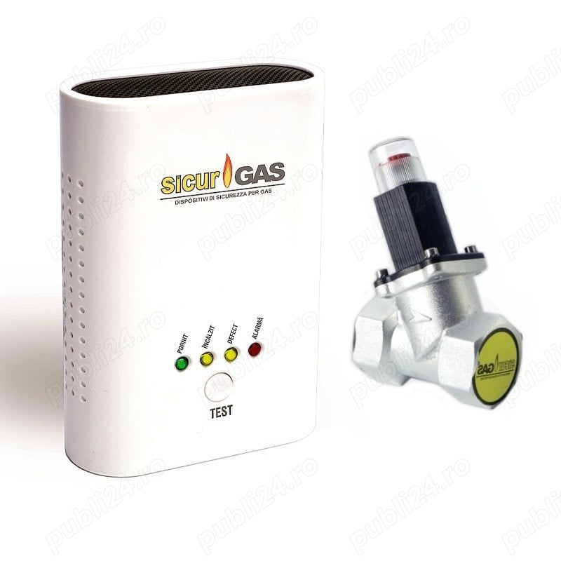 Senzor de gaz cu electrovalva sicurgas - 1 2 inch