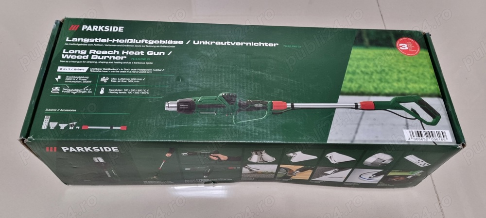 Pistol cu aer cald   arzator buruieni Parkside