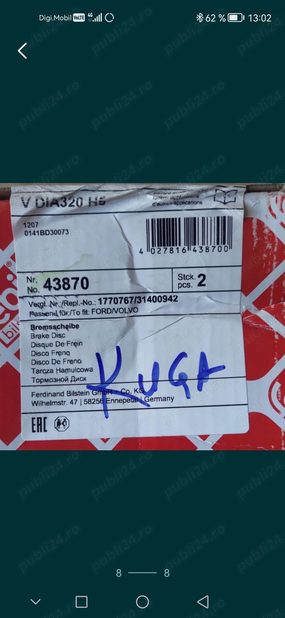 Discuri de frână ford kuga