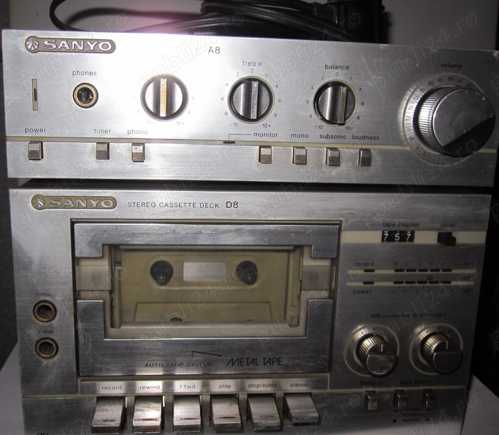 Vand miniamplificator+deck+boxe SANYO