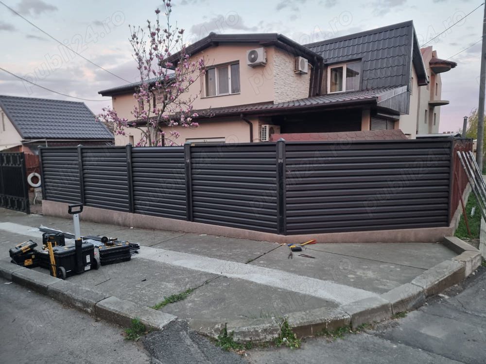 Gard metalic jaluzea | Suruburi ascunse | Alba | Model 2026| 