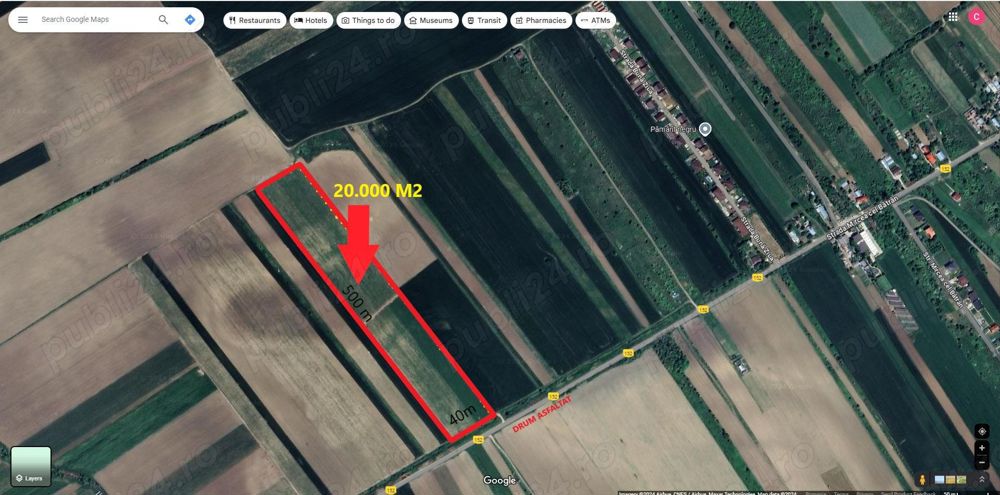 Teren Tartasesti 20000 m2, deschidere 40 m la drum asfaltat