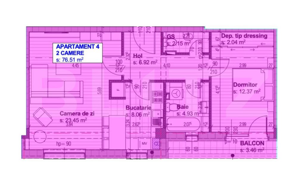 Apartament Nou, 63 mp utili, 2 camere decomandat Bloc Rezidential Nou